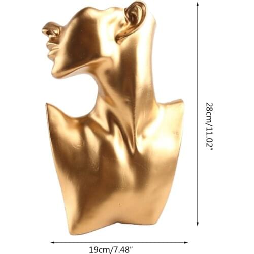 Y1UE Bust Earring Display Stand Resin Mannequin Necklace Earring Jewelry Display Head Bust Stand Holder Rack for Pendant