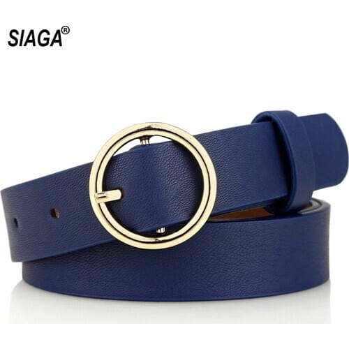 Lady Leisure Belt Quality PU Leather Fashion Round Buckle Female Decorative Waist Belts for Women Accessories FCO087
