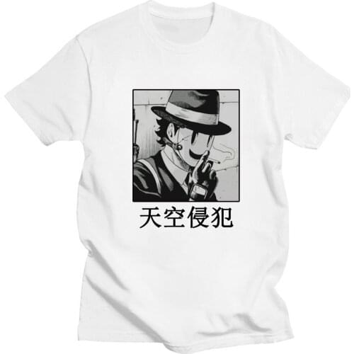 Tenkuu Shinpan Shirt Man and Woman White Casual Loose Anime T-Shirt Fashion High-Rise Invasion