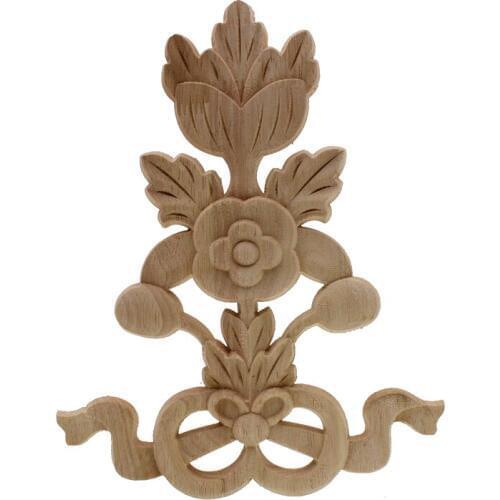 Runbazef Wood Wedding Decoration Maison Appliques Carved Vintage Home Decor Rose Furniture Accessories Modern Decals Figurine