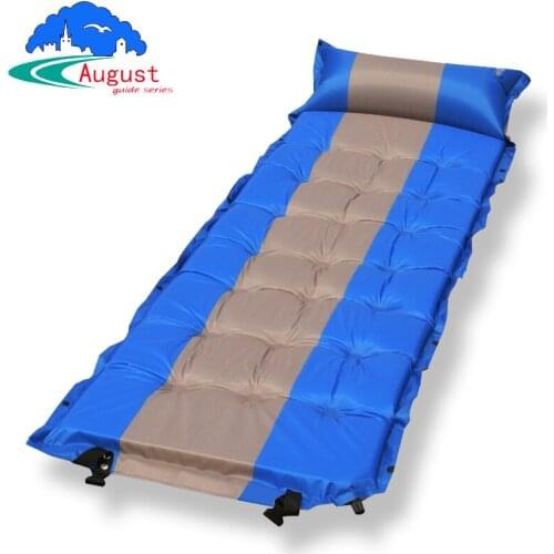 Self Inflating Air Mattress Outdoor Camping Mat Infatable Sleeping Pad With Pillow Joinable Air Bed