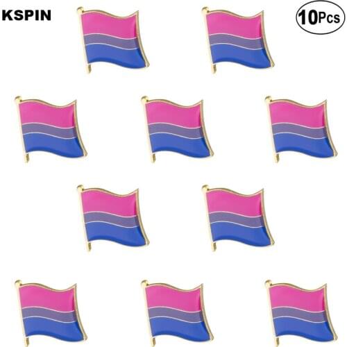 Bisexual Pride Flag Lapel Pin Flag badge Brooch Pins Badges 10Pcs a Lot