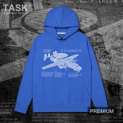 USA E2 Hawkeye Early warning aircraft long sleeved hoodies mens military fans cotton clothes hipster hoodie sweatshirt Clothing