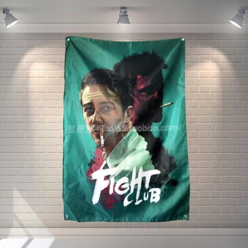 "FIGHT CLUB" Classic Movies Cloth Flag Banners & Accessories Bar Billiards Hall Studio Theme Wall Hanging Decoration