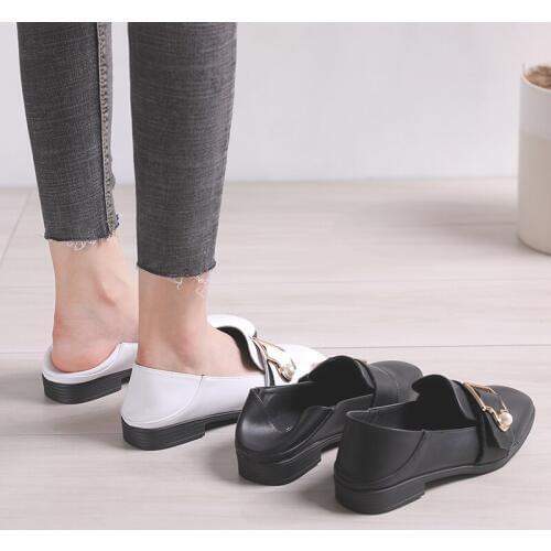 Slip On Shoes For Women Casual Flat Pu Shoes Size 43 Big Ladies Cheap Shoes Womans White Spring Autumn Flats Mary Janes Shoes
