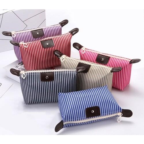 Outdoor girl cosmetic bag striped cosmetic bag storage cosmetic storage box waterproof ladies storage makeup box storage bag