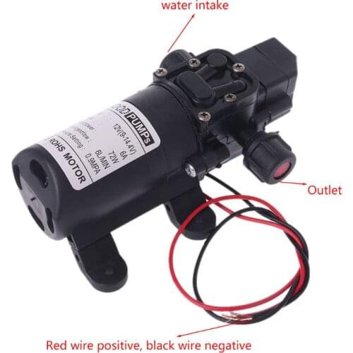 DC 12V 130PSI 6L/Min Water High Pressure Diaphragm Self Priming Pump 70W