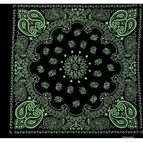 WINFOX New Hip Hop Black Green Yellow Bandana Scarfs For Women Mens