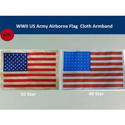 WWII US Army Airborne Flag Reproduction Cloth Jacket Armband 48 Star/50 Star