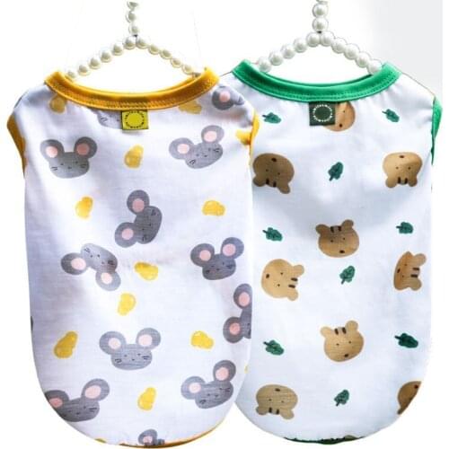 Yorkshire Terrier Clothes Vest For Dogs T Shirt Cheap Dog Cartoon Simple Puppy Short Accessory Teddy Schnauzer Fighting Apprael