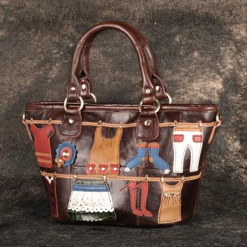 Cobbler Legend Genuine Leather Cross Body Women Handbag Retro Designers Cartoon Tote Female Travel Shoulder Messenger Top-handle