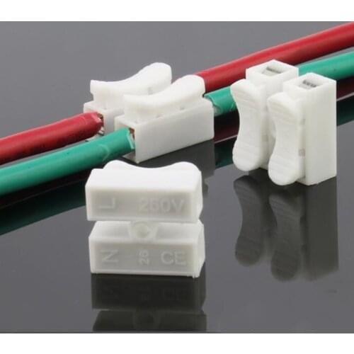 10PCS CH-2 CH-3 Wire Terminal Connector 2Pins 3pin Voltage 250V Wiring Block Splice Lock Electrical Cable