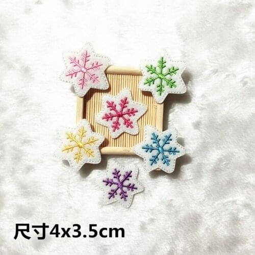 100pcs/lot Embroidery Patches Kids Clothing Decoration Garment Accessories Iron Heat Transfer Snowflake