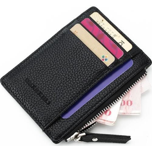 2019 Unisex wallet business card holder pu leather coin pocket bus card Organizer purse bag men women multi-color