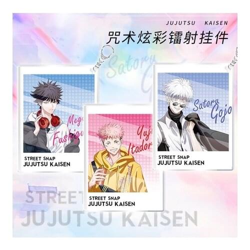 Acrylic Keychain Cosplay Cartoon Keyring School Bag Itabag Pendant Toys Accessories Xmas Gifts Anime Gojo Satoru Jujutsu Kaisen