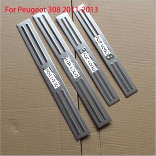 Accessories For Peugeot 308 Door Sill Scuff Sill Plate Step Cover Trim Protector Sticker
