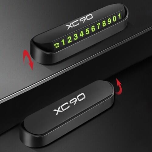 Car Temporary Stop Sign Parking Card Telephone Number Card Plate for Volvo XC90 Accessories Car Styling