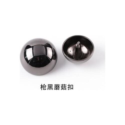 Free shipping 30pcs/lot gun black 10mm-25mm Metal buttons round bald high fashion button mushroom shirt trench coat button