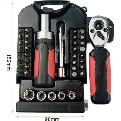 Free shipping 40pcs stubby set short handle tool kit Screwdriver movable wrench sleeve ratchet spanner car repair stubby set