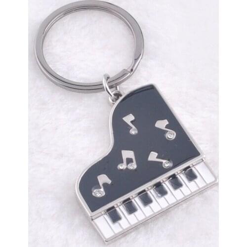 FREE SHIPPING BY DHL 200pcs/lot 2015 New Fashion Zinc Alloy Piano Keychains Metal Keyrings Gift for Promotion