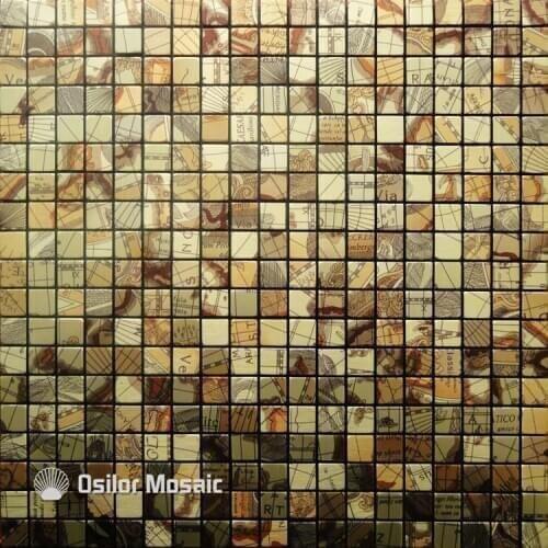 Free shipping metal mosaic aluminum plastic plate mosaic tiles for kitchen backsplash decoration tiles M012