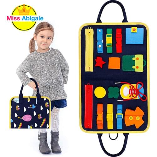 Kids Busy Board Buckle 1-5 Years Old Zip Button Lace Up Tool Toy Montessori Early Education Dress Aids Preschool Toys For Kids