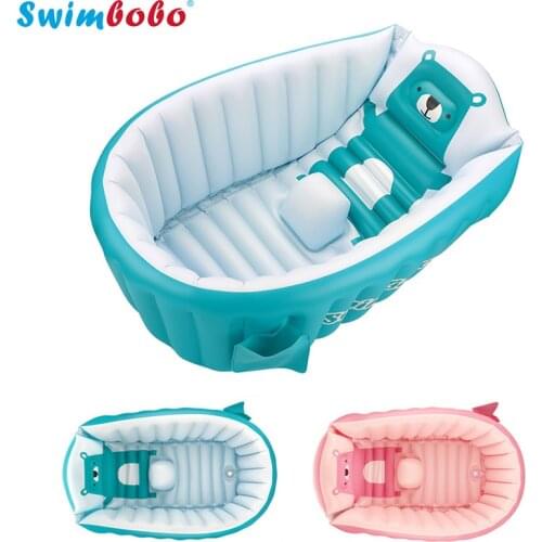 Children Inflatable Pool Bathing Tub Cartoon Bear For Baby Kid Home Large Thickened Swimming Pool Household Foldable Bathtub