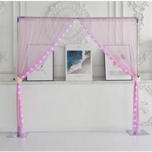2pcs 150*250cm Wedding decoration veils outdoor window screening wedding stage veils background layout