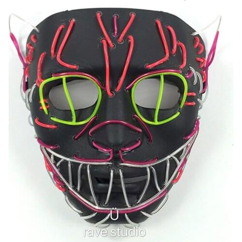 Halloween LED Luminous Mask Cold Light Cat King Face Face Horror Face Mask Party Party
