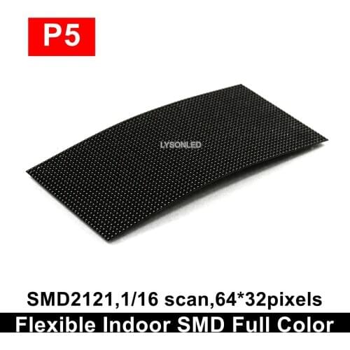 Indoor P5 Curved Black Lamp SMD2121 Full Color LED Screen Module 64x32 Pixels