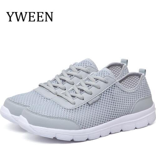 YWEEN Men Shoes Summer Sneakers Men Breathable Fashion Mesh Casual Shoes Couple Lovers Men&Women Mesh Shoes Big Plus Size Shoes