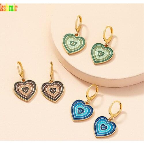 Kshmir Simple fashion heart-shaped earrings female net celebrity new vintage refined design earrings earrings jewelry gifts