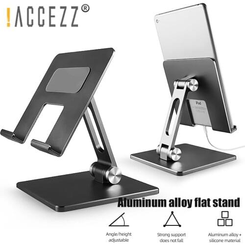 !ACCEZZ Metal Phone Stand Holder For iPhone 11 Pro XS Samsung Xiaomi iPad Foldable Tablet Mobile Stand Holder Phone Lazy Bracket