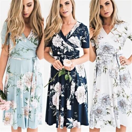 Fashion Summer Women Ruffles Lace Chiffon Dress Boho Mini Beach Dress Short Sleeve Ladies Party Dresses Vestidos