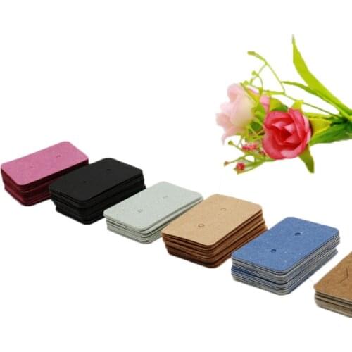 Multi Size 100pcs Kraft Handmade Earring Card with Colorful Pattern Printed Paper Packaging Earring Cards Jewelry Displays Cards