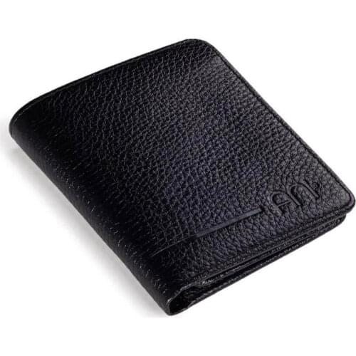 Mens Black Real Genuine Leather Wallet Made in Turkey Father Day Gifts Man Leather Card Holder