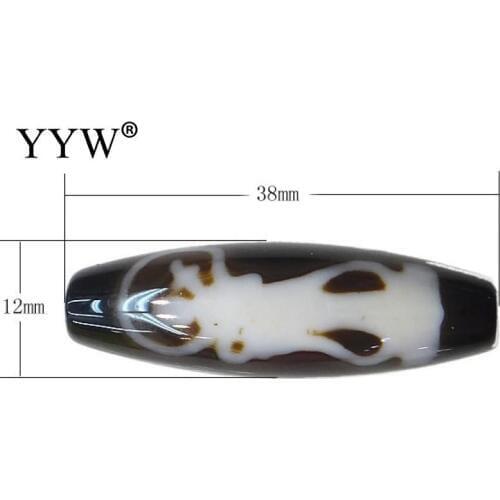 AAA Grade Natural Tibetan Stone Dzi Beads Oval Ribbon Kuanyin & Two Tone Fit Bracelet Diy Fashion Jewelry Gift Men Women