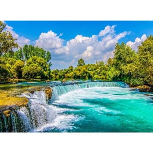 Nova Jigsaw Puzzle 1000 Piece Manavgat Waterfall Adult Jigsaw-Turkey Mugla Manavgat Waterfall Green Trees Inside Nature Landscape