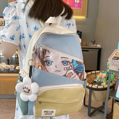 New Large Capacity School Female Bag Cute Woman Backpack Nylon Waterproof Lady Kawaii Backpacks Fashion Book Girl Bags Student