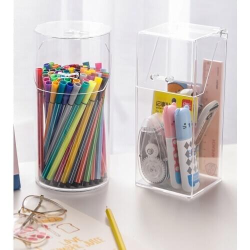 Acrylic Makeup Brush Holder Makeup Organizer Cosmetic Holder Container Transparent Lipstick Pencil Stationery Storage Box