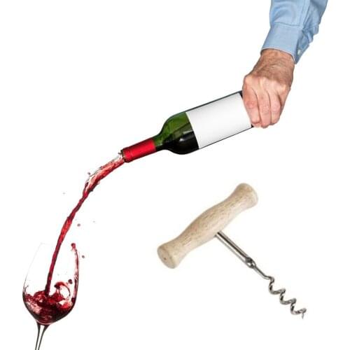 Wine Opener Bartender Bottle Opener Rubber Wood Handheld Wine Beer Soda Glass Cap Bottle Opener for Home Kitchen Bar