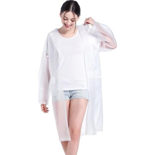 New arrive white Raincoat Portable Rain Cape Poncho With Hat Hood For Outdoor hiking Impervious Raincoat free shipping