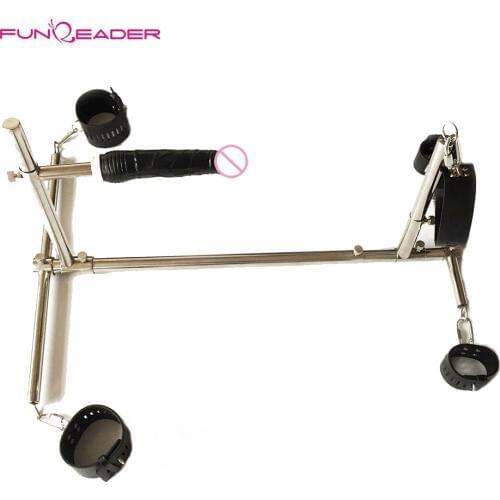 Sex Harness Bondage Restraints Gear Frame Dog Slaves BDSM Devices Handcuffs Locking Steel Collar Dildo Adult Games