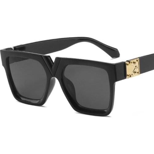 Women Unisex Square Sunglasses 2021 New Men Fashion Style Sun Glasses Ladies Oversized Big Frame Eyewear Black Leopard UV400