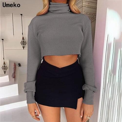 Warm Knitted Jumper Autumn Winter Tops Turtleneck Pullovers Casual Sweaters Women Shirt Long Sleeve Short Tight Sweater Girls