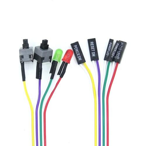 Push Button Switch Slim 68CM ATX PC Computer Motherboard Power Cable Original On/Off/Reset with LED Light PC Power Reset Switch