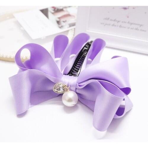 NEW custom simple ribbon BOWS ponytail HAIR CLAW banana hair clip for women hair accessories
