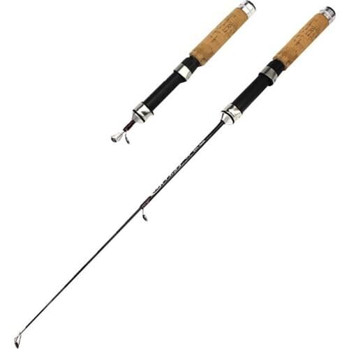 Winter Shrimp Ice Sea Fishing Rod Pole Portable Telescopic Winter Fishing Rods Spinning Casting 3 Sections Fish Pole Tools 60cm