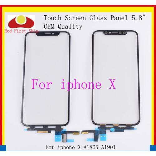 10Pcs/lot Original For iPhone X Touch Screen Digitizer Panel Front Outer Glass Lens For iPhone X LCD Touch Sensor Replacement
