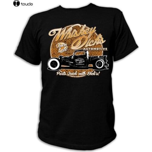 100% Cotton for Man Shirts T-Shirt Classic Hot Rod Car WHISKEY Rockabilly US USA Kustom Vintage 16318 Print Tee Shirts
